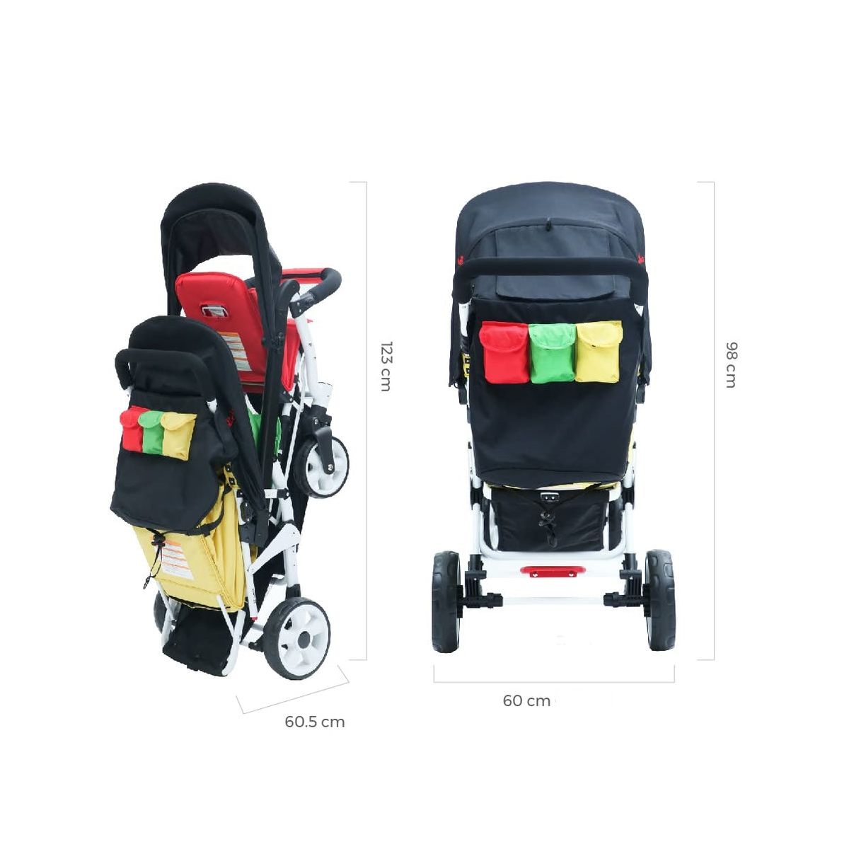 Poussette 3 places Lidoo H3E + Ergondrive