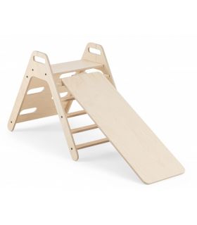 Piky set triangle pikler + toboggan / escalade - Naturel