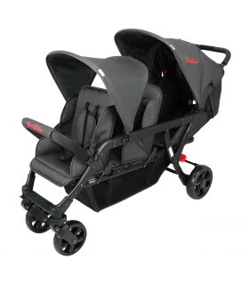 Poussette 3 places Lidoo H3E + Ergondrive Full Black