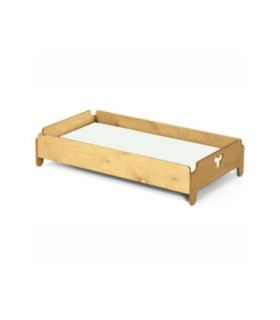 Petit lit bas en bois empilable couchage 120 x 60 cm