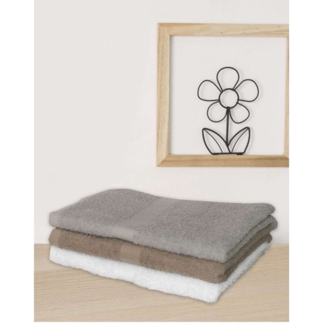 LOT DE 6 serviettes de toilette Taupe