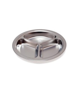 Assiette 3 compartiments inox